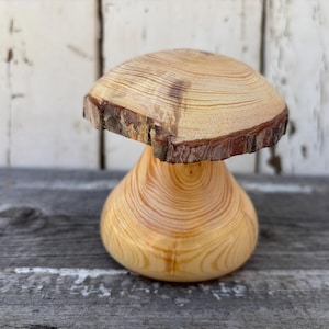 Wood Turned Mushroom: Ponderosa Pine Toadstool Decor