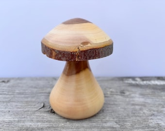Wooden toadstool mushroom hand made from reclaimed wood