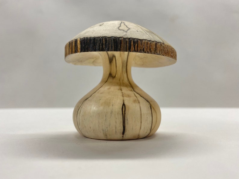 spalted birch mushroom collectible mushroom Wooden mushroom wood turned mushroom