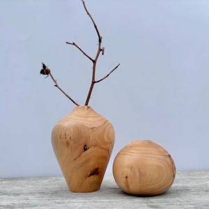 Dry Flower Vase: Reclaimed Alder Wood Twig Pots, Set of 2