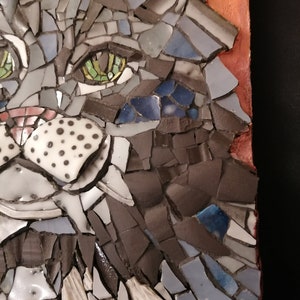 Tableau mosaïque chat gris pour accrocher sur le mur mosaïque image 7