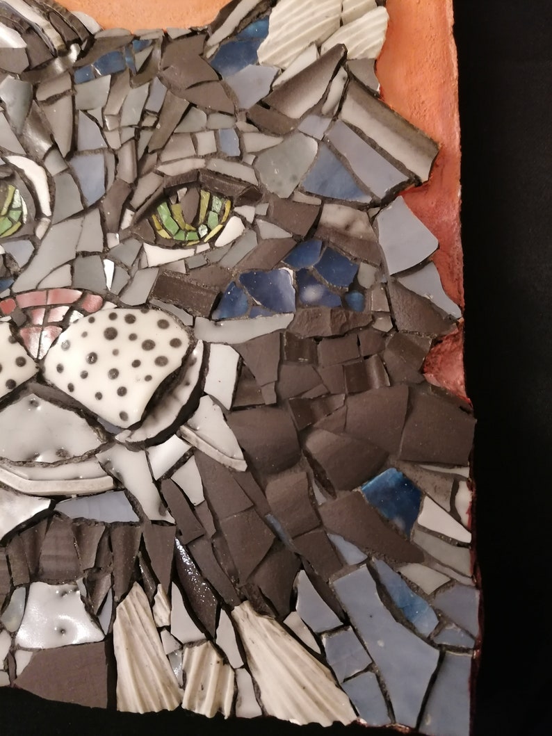 Tableau mosaïque chat gris pour accrocher sur le mur mosaïque image 7
