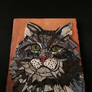 Tableau mosaïque chat gris pour accrocher sur le mur mosaïque image 8