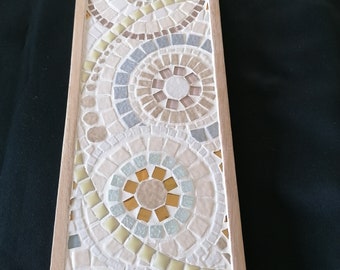 Plateau mosaïque pour la décoration blanc mandala