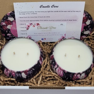 Candle Gift Box, Soy Wax, Premium Fragrances, Double Wick Tin Candles, Handmade in Australia, Customizable, Highly Scented, Perfect gift