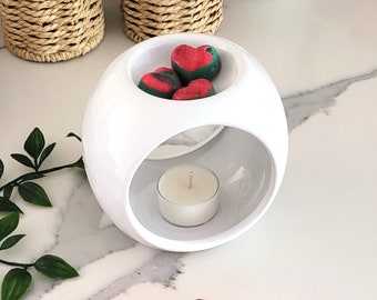 Ceramic Tealight Holder, Wax Melts Warmer, Soy Wax Melts, Essential Oil Burner, Tealight Candle Holder, Perfect for Home Decoration