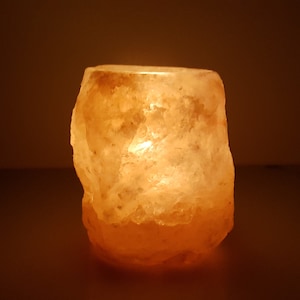 Natural Himalayan Salt Lamp with 2 Tealights, Candle holder, Tealight candle holder, Pink Himalayan salt lamp, Home Décor