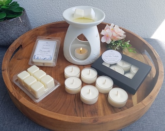 Wax Melts Burner Set, Scented Soy Wax Melts, Porcelain Burner, Soy wax Tealights, Wax Melts Warmer, Essential Oil Burner, Perfect Gift
