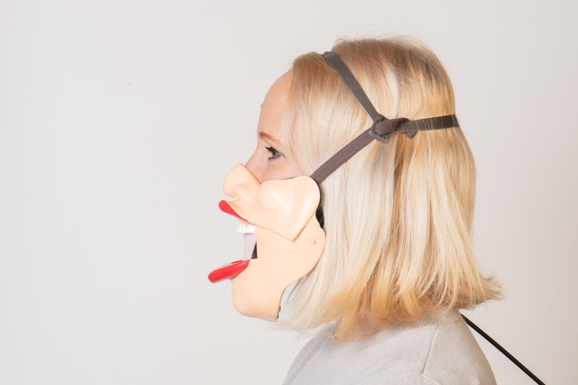 Female Lush Lips Ventriloquist Halfface Comedy Mask Etsy