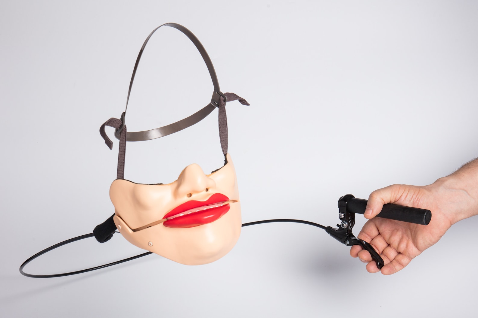 Female Lush Lips Ventriloquist Halfface Comedy Mask Etsy