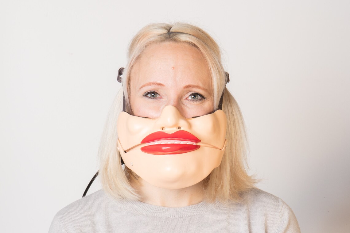 Female Lush Lips Ventriloquist HalfFace Comedy Mask Etsy