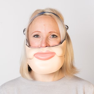 Ventriloquist Half-Face Comedy Mask - Natural Lips