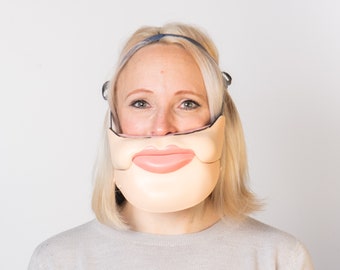 Bauchredner Halbgesicht Comedy Maske