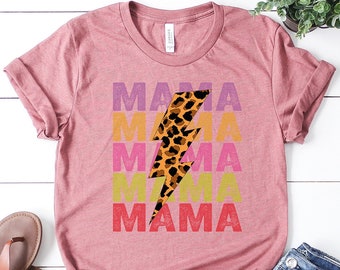 Leopard Mama T-Shirt, Retro Vintage Mama Shirt, Motherhood Shirt, Mother's Day Gift, Mother's Day Shirt, Mother Birthday Shirt, Mama T-Shirt
