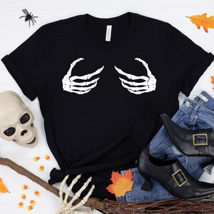 Skeleton Hand T-Shirt, Halloween Shirt, Funny Halloween Tee, Halloween Skeleton Shirt, Skeleton Tshirt Women, Halloween Witch Shirt, Skull