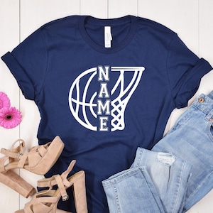 Customized Basketball T-Shirt, Basketball  Mom Shirt, Basketball Shirts For Women, Personalized Basketball, Basketball Gifts For Girls Shirt