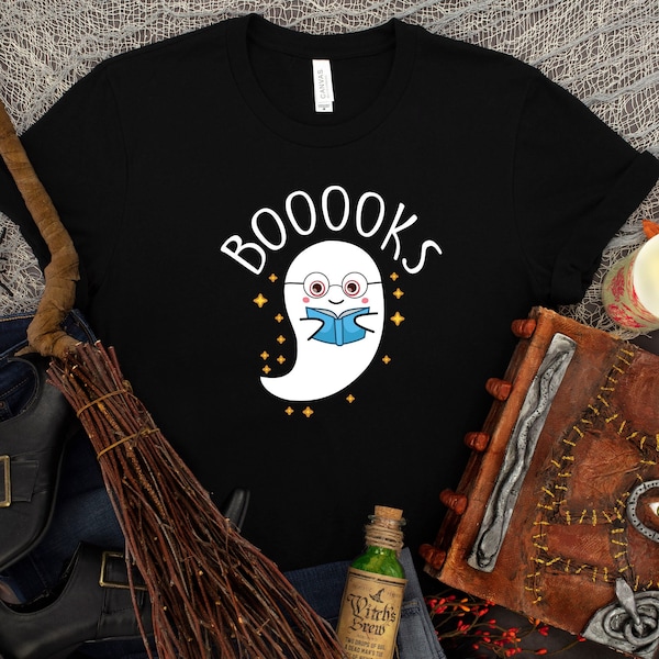 BOOOKS T-Shirts, Teacher Halloween Shirt, Halloween Shirts For Women, Funny Halloween Shirt, Halloween Shirt For Teacher, Ghost Book Shirt