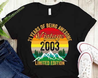 Vintage 2003 Limited Edition 21st Birthday T-Shirt