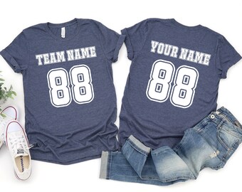 thumbnail image 2 of Custom Football Jersey - Personalized Name, Number & Logo, Customized Sports Jersey For Men, Women, Youth, Toddlers, Blue & Red, Small 2 of 13