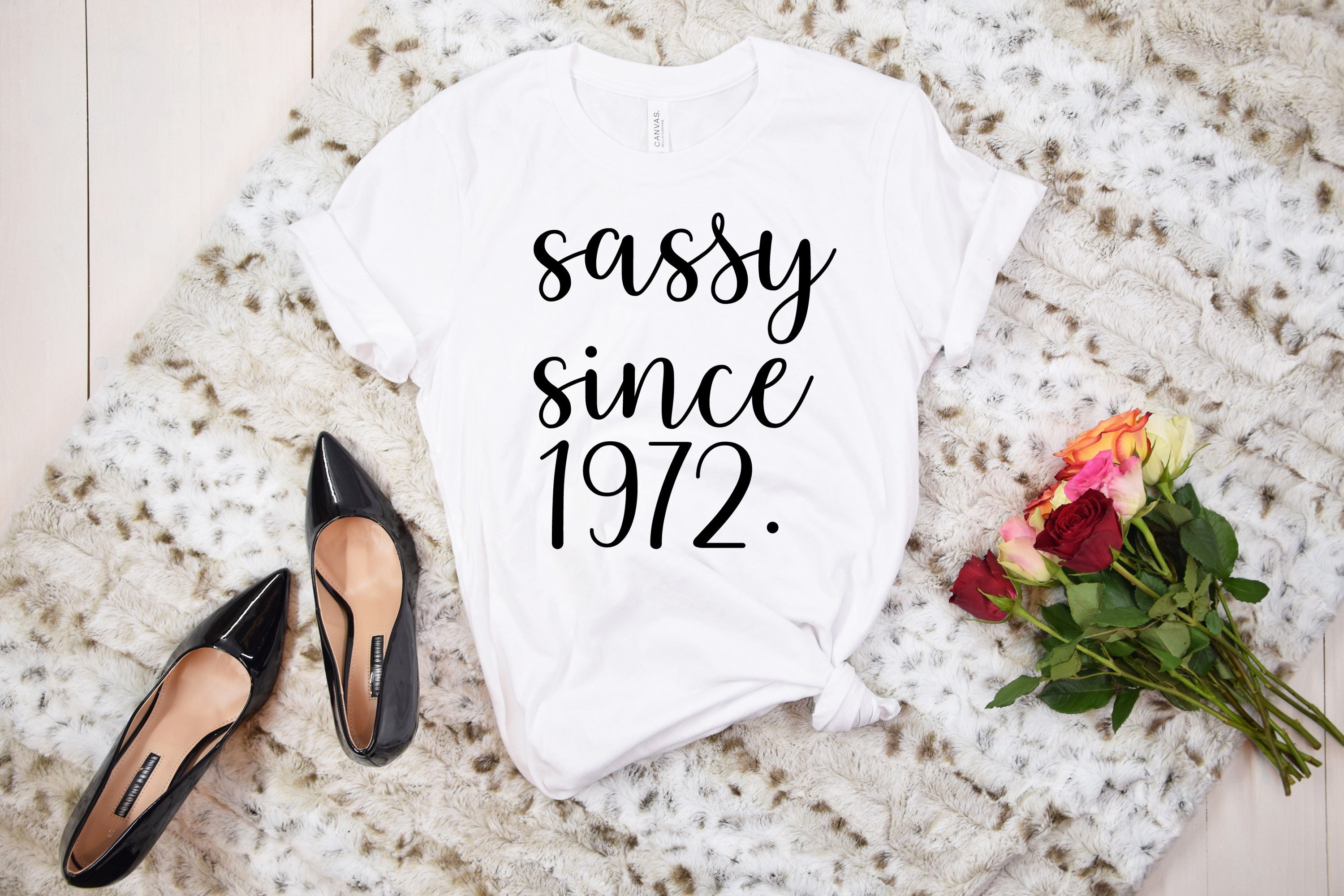 Discover Sassy Since 1973 T-Shirt, 50th Birthday Gift, 50th Birthday T-Shirt