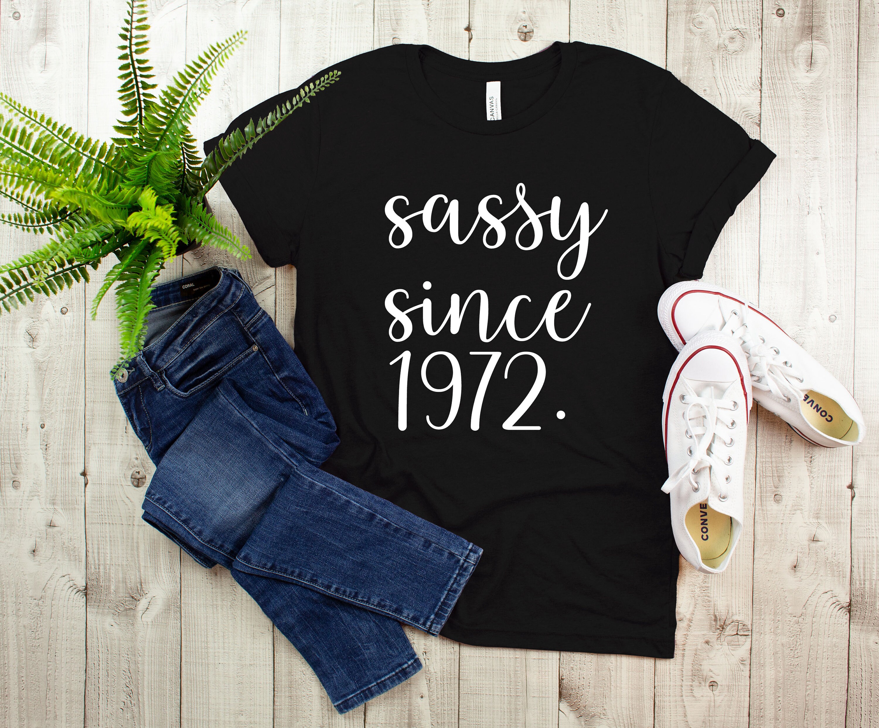 Discover Sassy Since 1973 T-Shirt, 50th Birthday Gift, 50th Birthday T-Shirt