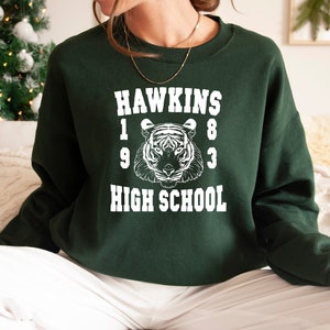 Hawkins High School Sweatshirt/Hoodie, Hawkins Tiger Sweatshirt, Hawkins Indiana Sweatshirt, Hawkins Class of 1983,Hawkins High School Shirt