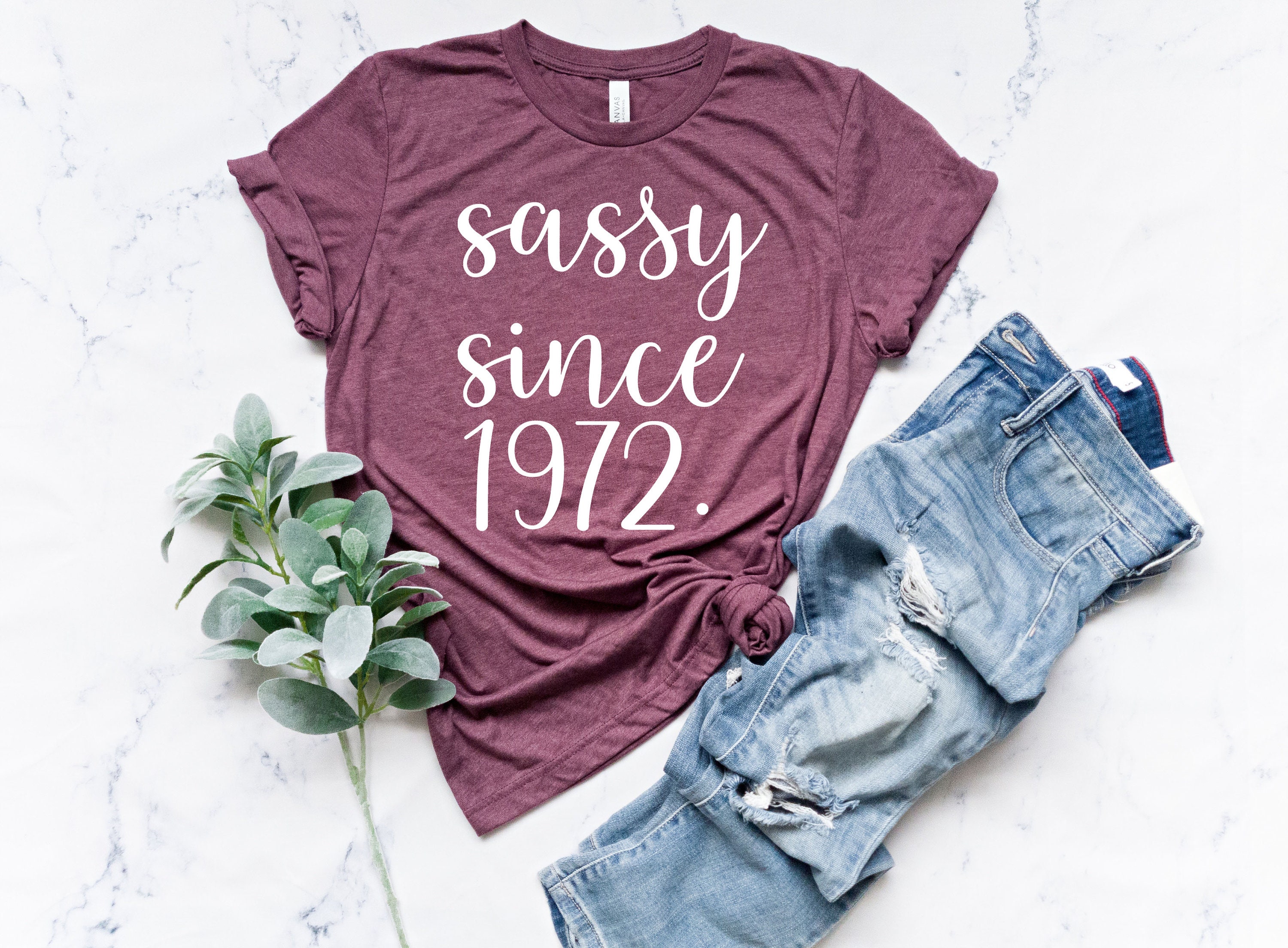 Discover Sassy Since 1973 T-Shirt, 50th Birthday Gift, 50th Birthday T-Shirt