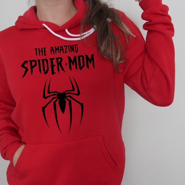 Spider Mom Sweatshirt/Hoodie, Mother's Day Gift, Superhero Shirt, Dad Son Shirt, Spider Dad Birthday Shirt, Toddler Birthday Shirt,Super Mom