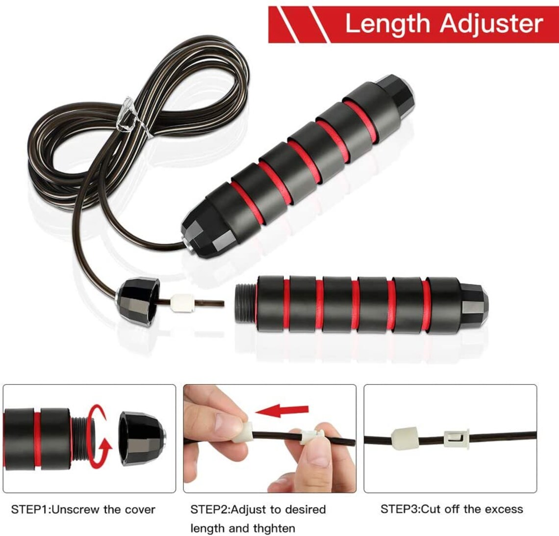 Professional Adjustable Steel Wire Jump Rope With Anti-slip Foam Grip ...