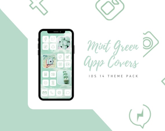 Minimalist App Covers Mint Green Simple Aesthetic Icon Etsy Singapore
