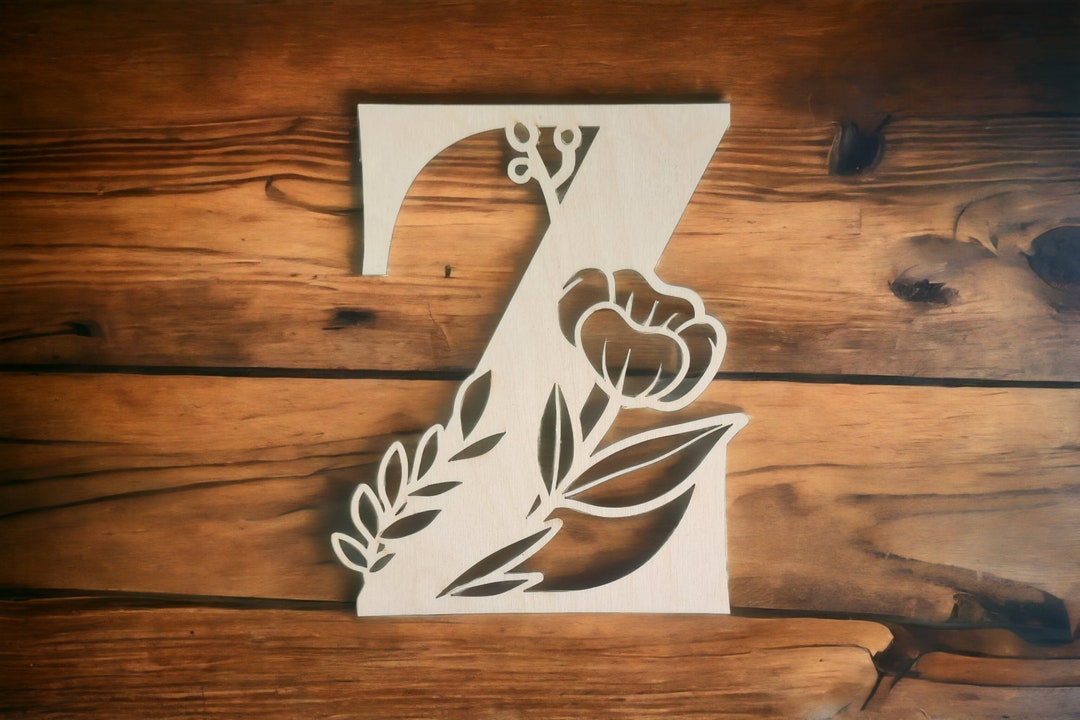 Custom 3mm Floral Monogram Letter - Bedroom Baby Child Decor ...