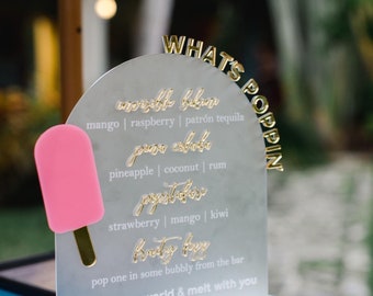 Laser Engraved Acrylic Bar Menu | Signature Cocktail Sign