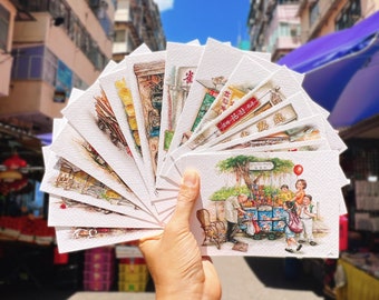 Postcard Full Set of 15 | Unspoken Stories, Unsung Heroes of Hong Kong, Watercolor Urban Sketching
