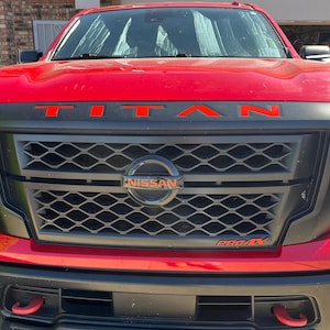 2020-2025 Nissan Titan Upper Grille Emblem Inlay Decal Lettering - Custom Truck Accessory (SKU#20)