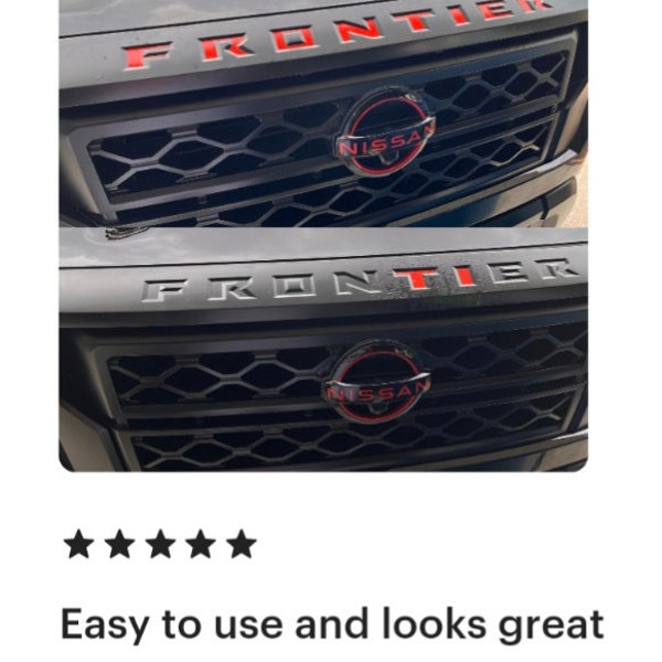 2022-2024+ Nissan Frontier Front Grille Inlay Decal: Enhance Your Truck's Look with a Custom Decal Upgrade (NOT A 3D EMBLEM)