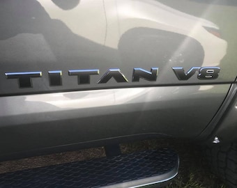 2016-2019 Nissan Titan Emblem Overlay Decals: Custom Front Grille, Side & Rear Letter Upgrades