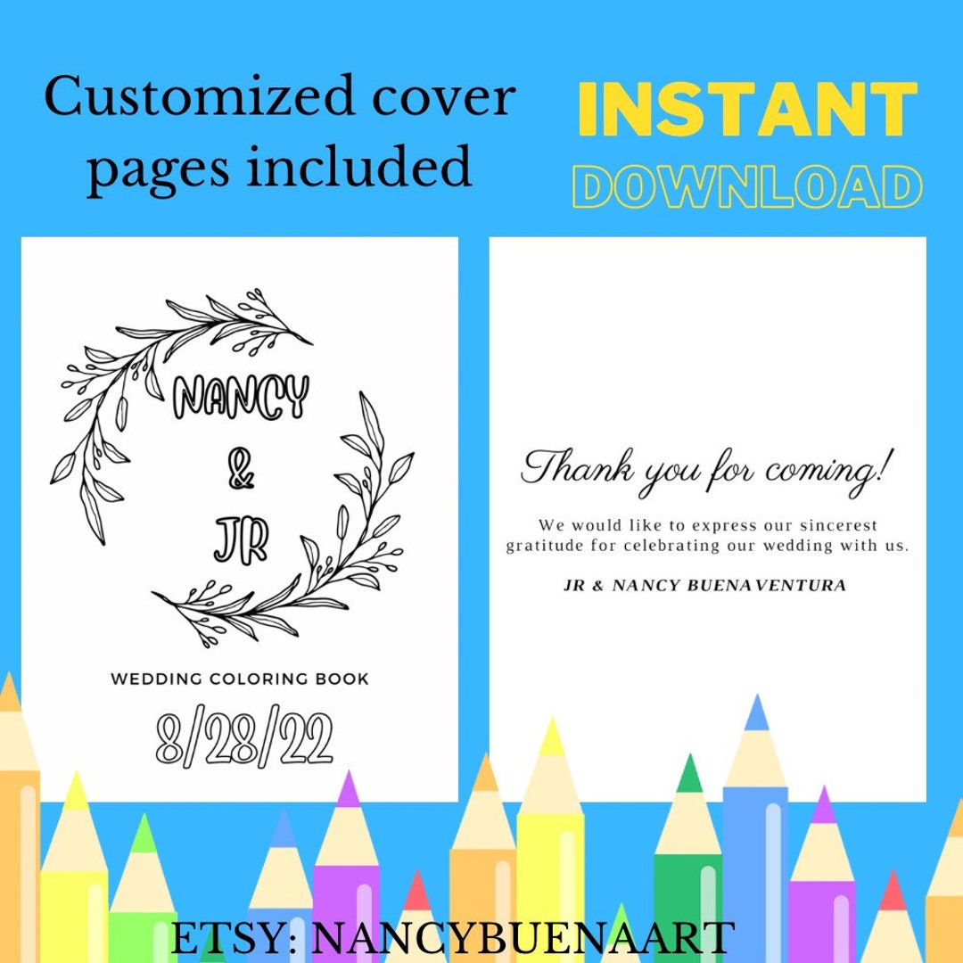 Custom Wedding Coloring Book - Etsy