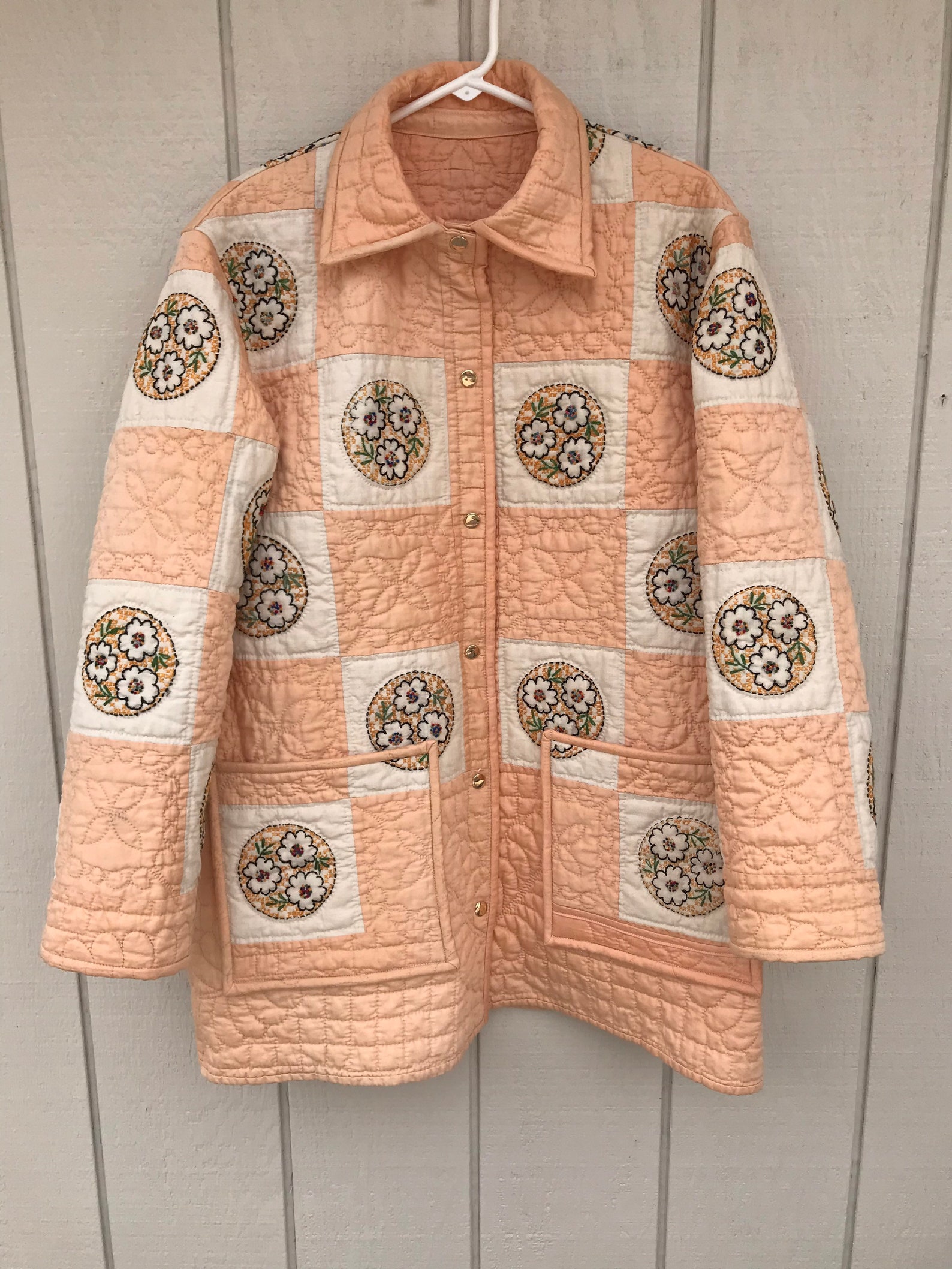 Custom Made Vintage Quilt Jacket Etsy