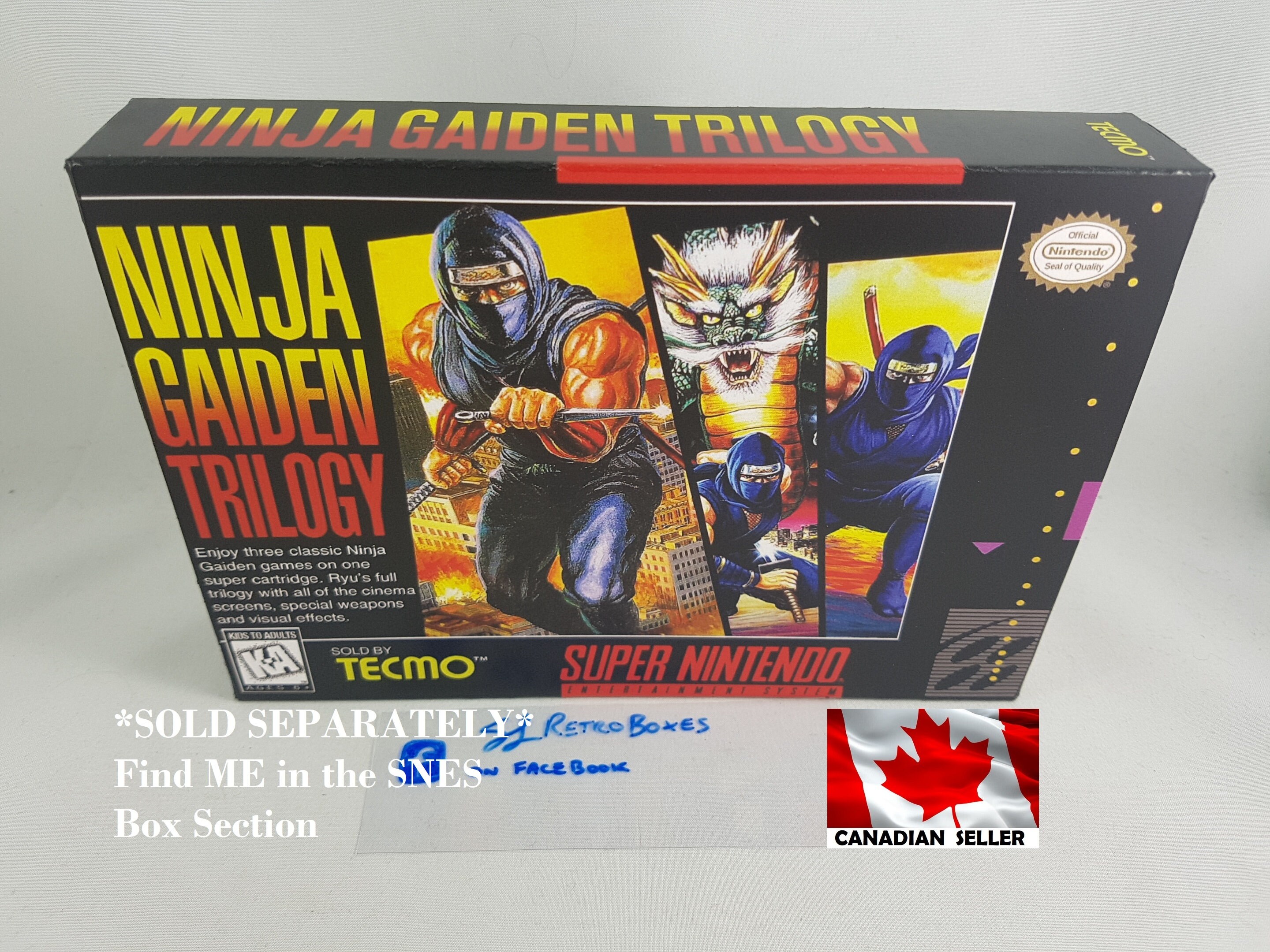 Ninja GAIDEN TRILOGY SNES Super Nintendo Replacement Game - Etsy