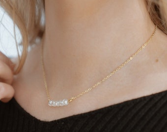 Clear Bar Necklace by Meghan X Jewelry - Minimalist Necklace - Dainty Jewelry - Gold Jewelry - Silver Jewelry - Simple Jewelry - Gifts