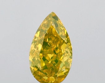 0.37 CT Green Yellow Color Pear Shape Natural Loose Diamond A Perfect Gift for Exquisite Diamond Jewelry and Rings OM30TFCC1-765