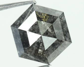 2.58 CT, Salz und Pfeffer Diamant, Hexagon Diamant, natürlicher lockerer Diamant, Hexagonschliff, Geschenke, Diamant, Schmuck, Diamantring, ON6-154