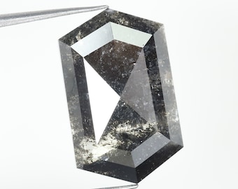 4.72 CT, Salz- und Pfefferdiamant, Hexagon Diamant, natürlicher lockerer Diamant, Hexagonschliff, Geschenke, Diamant, Schmuck, Diamantring, ON6-135