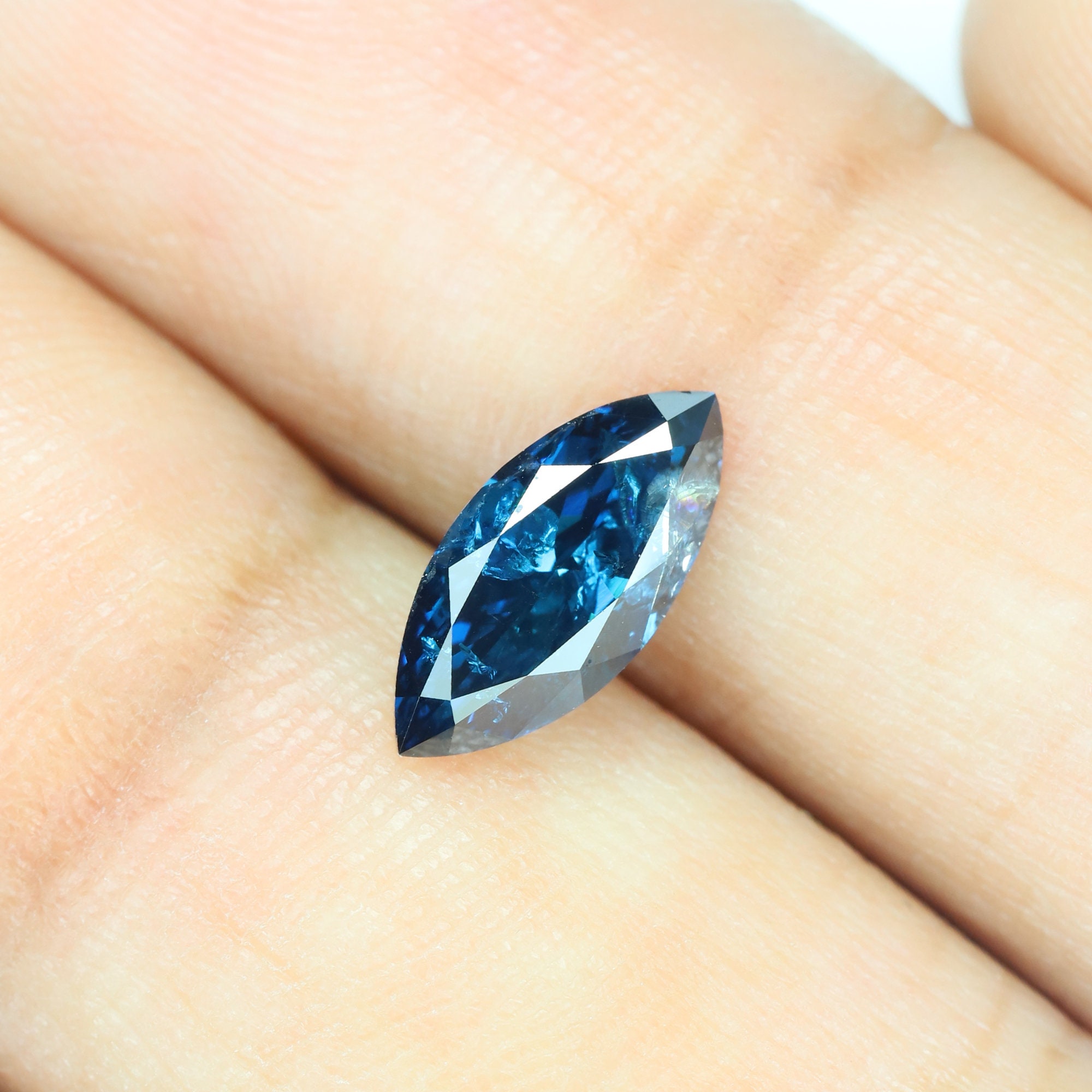 0.89 CT Blue Color Marquise Diamond Natural loose diamond Etsy