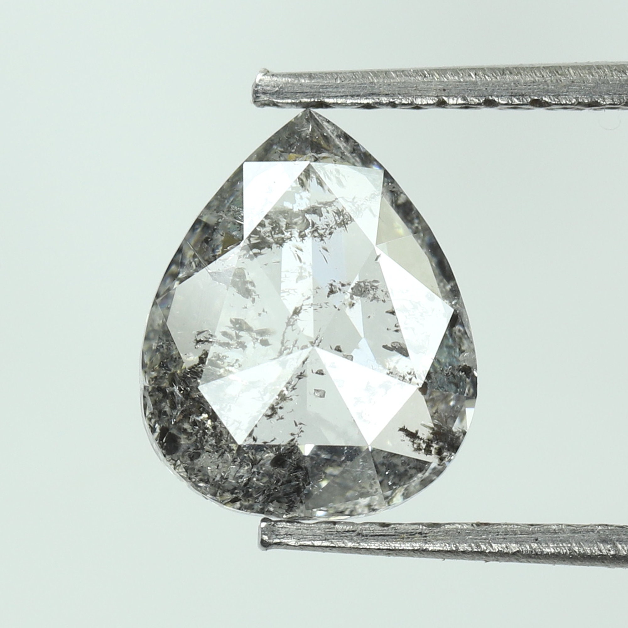 0.85 CT Salt And Pepper Diamond Pear Diamond Natural Loose Etsy