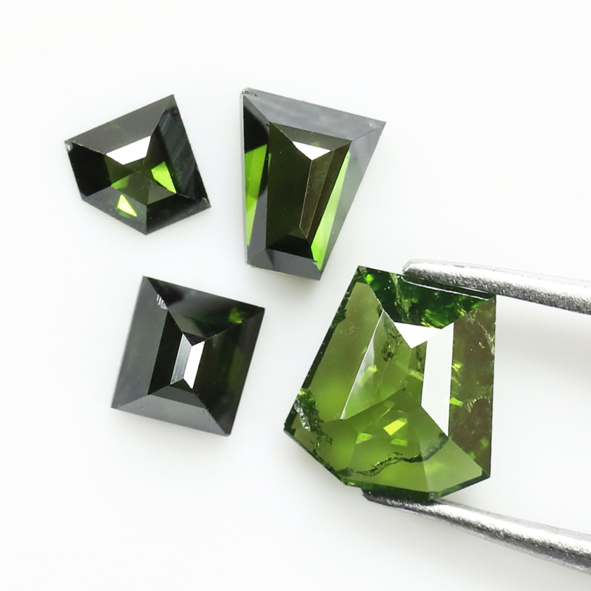 0.53 CT/4 Pcs Green Diamond Mix Diamond Natural Loose Etsy UK