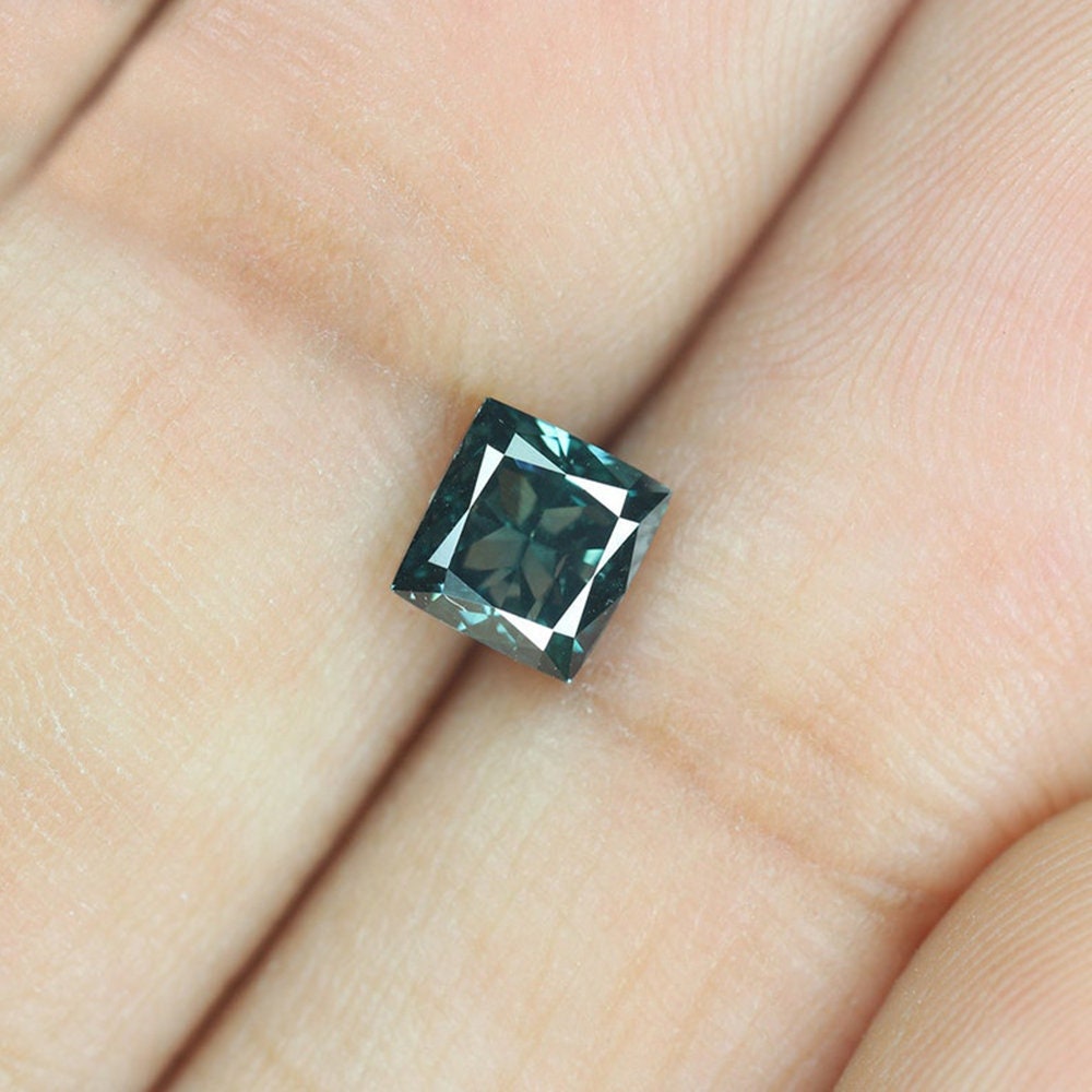 0.71 CT Blue Color Square Cushion Shape Natural Loose Diamond Gifts