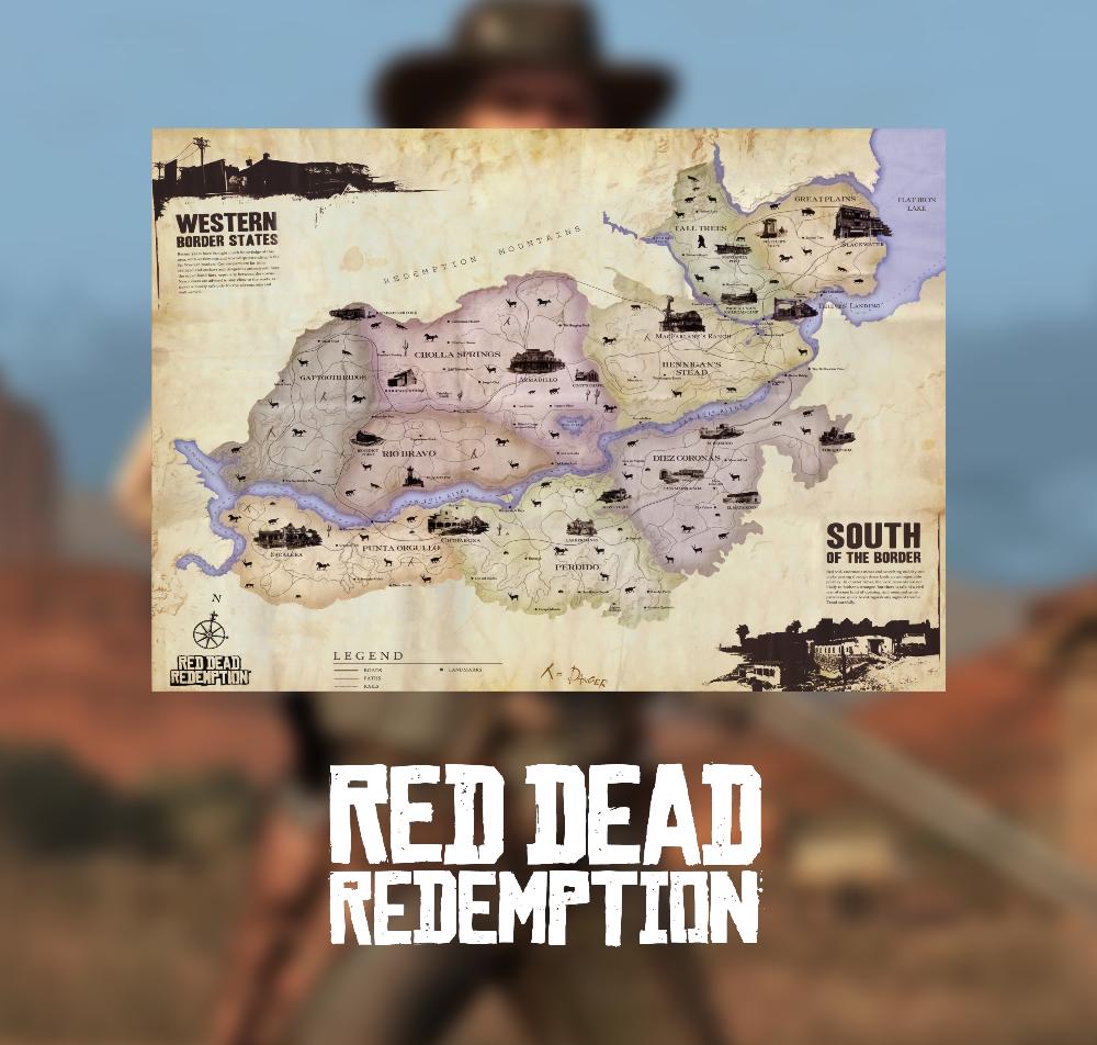 Red Dead Redemption Map Custom 11 X 14 pristine or Ruined - Etsy