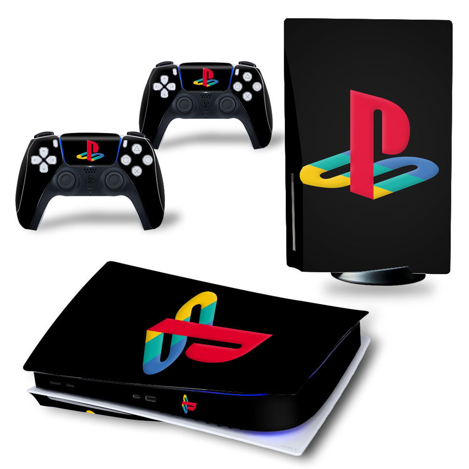 PS5 Skin Black with PS2 Logo Vinyl Decal Full Wrap Cover Etsy