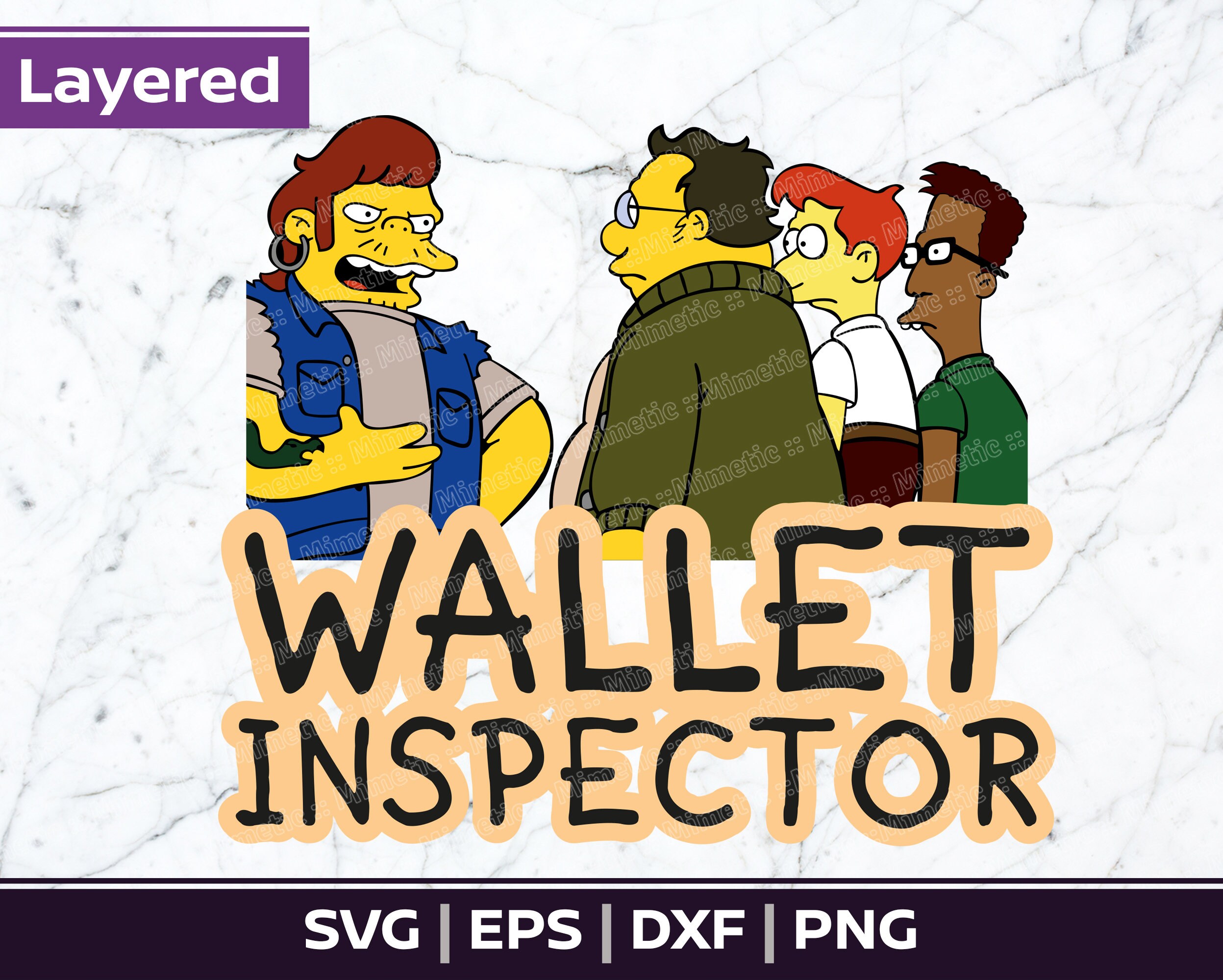 Wallet Inspector SVG Simpsons SVG Wallet Inspector Layered Etsy